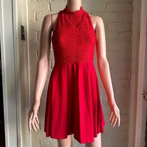Francesca’s size small fiery red beautiful summer formal dress
